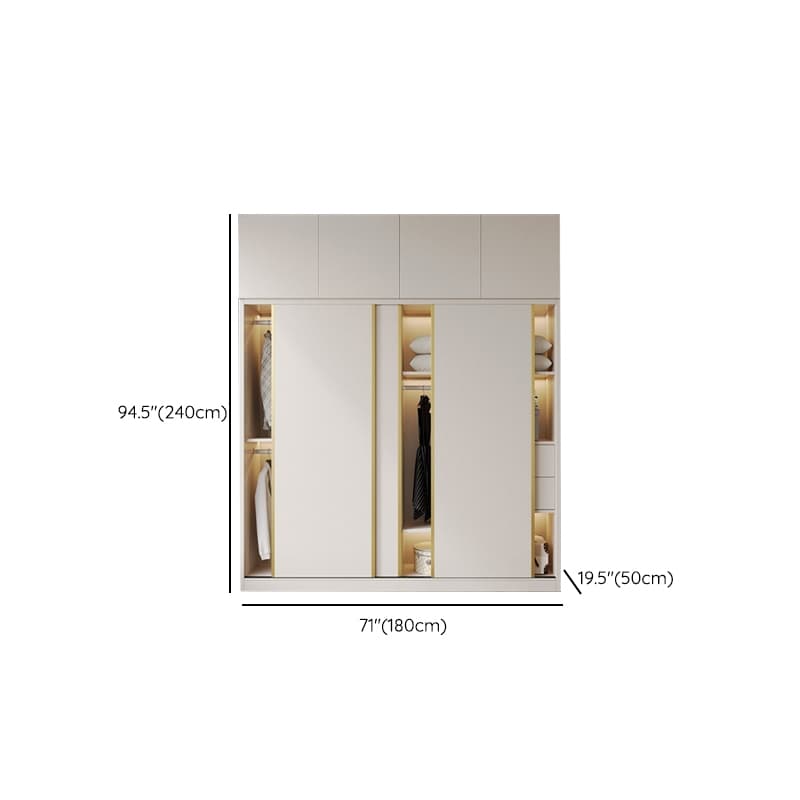 Attractive Modern White Wardrobe Armoire with Clothing Rod & Shelves - image 29