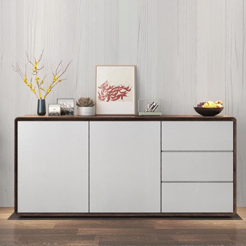 Simplistic 3 Drawers Freestanding Floor Sideboard/Server in Wood with 3 Shelves and Cabinet - image 13