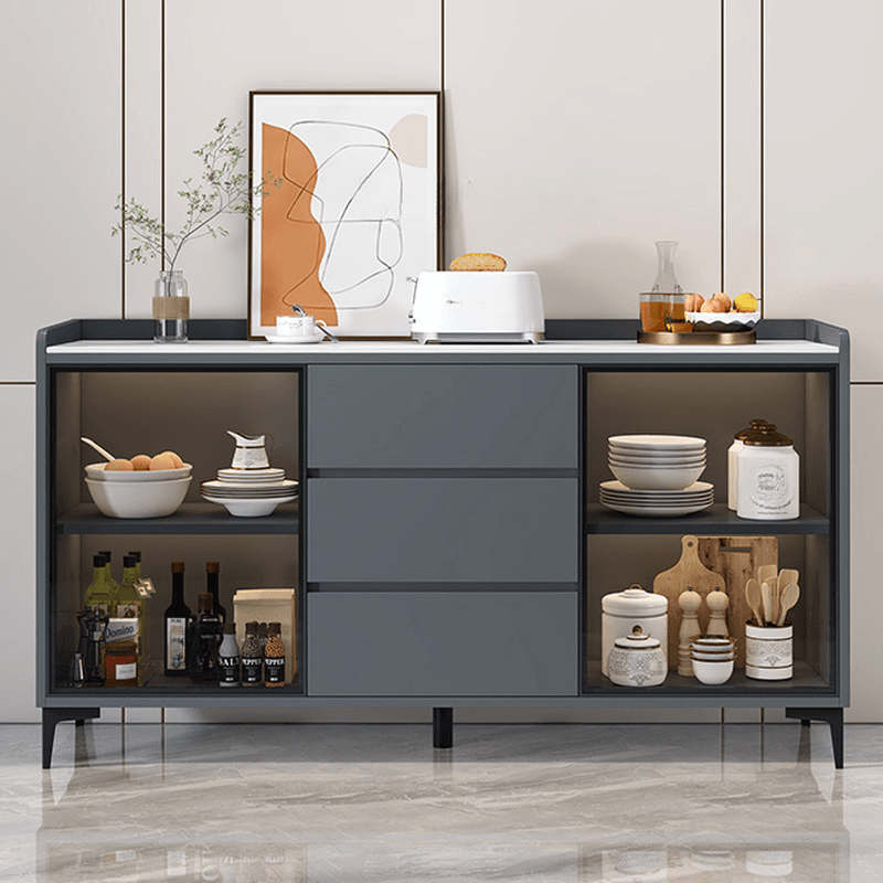 Standard/Narrow/Wide Oven Cabinet with 3 Drawers, Cupboard, Cabinets Storage, Sintered Stone Countertop, Glass-panel Door, and Flexible Shelf - image 14