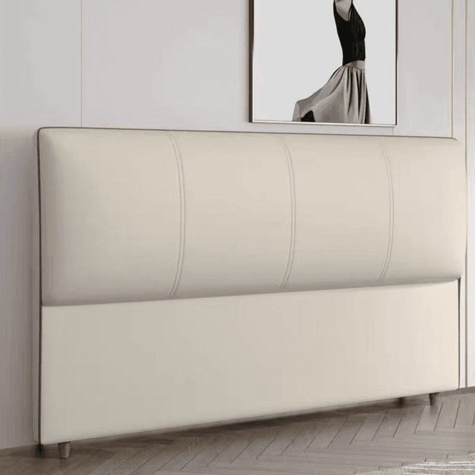 Casual Style Panel Headboard in Natural Wood with No Distressing, Rectangle Shape for King/Queen/Full Bed, Featuring Sponge Upholstery and Standard Height