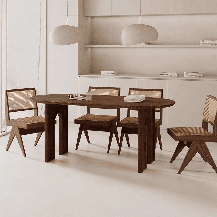 Natural/Espresso Finish/Sand Natural Pine Wood Dining Table for 9 People/for 6