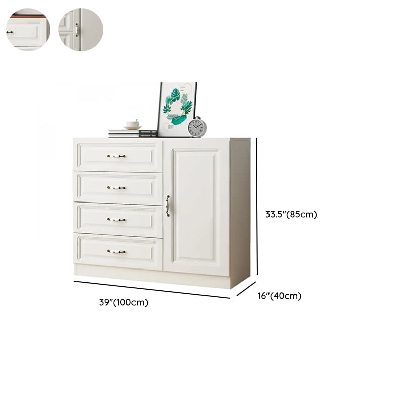 Sleeping Room Use Trendy White Wood Wardrobe Chest with Shelves - image 18