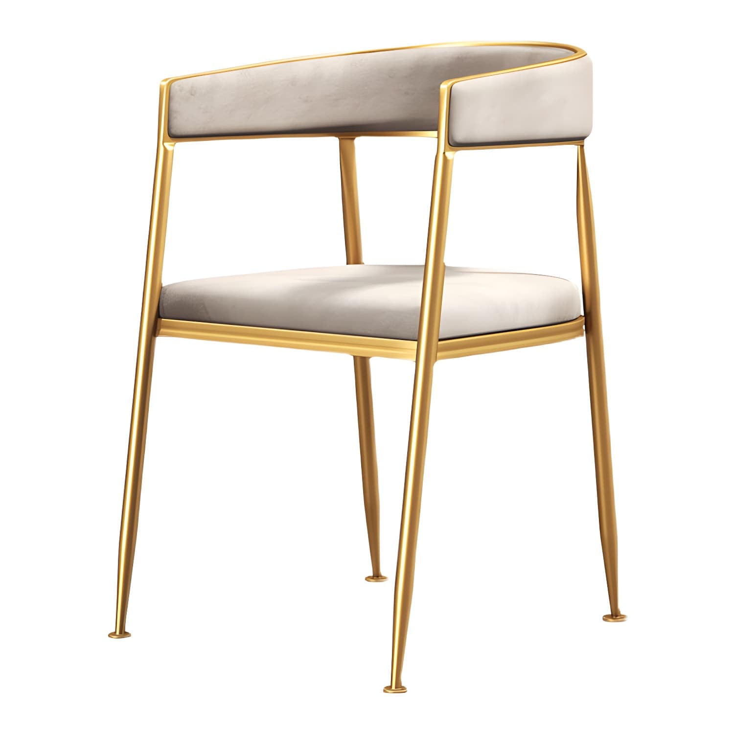 Glam Gold Metal Arm Chair Open Back Dining Side Chair with Upholstered - image 16