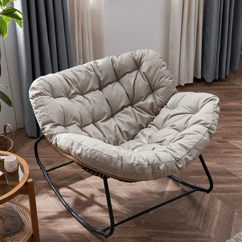 2 Person Rocking Chair Couch with Rear Back and Stationary