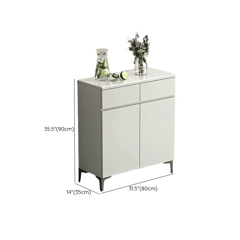 Contemporary Living Room Stone Top Sideboard with Doors and Drawers - image 10