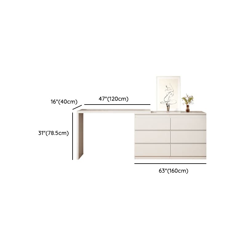 Modern White Wood Makeup Vanity with Soft Close Drawers and Acrylic Chair Include/Not Include - image 12