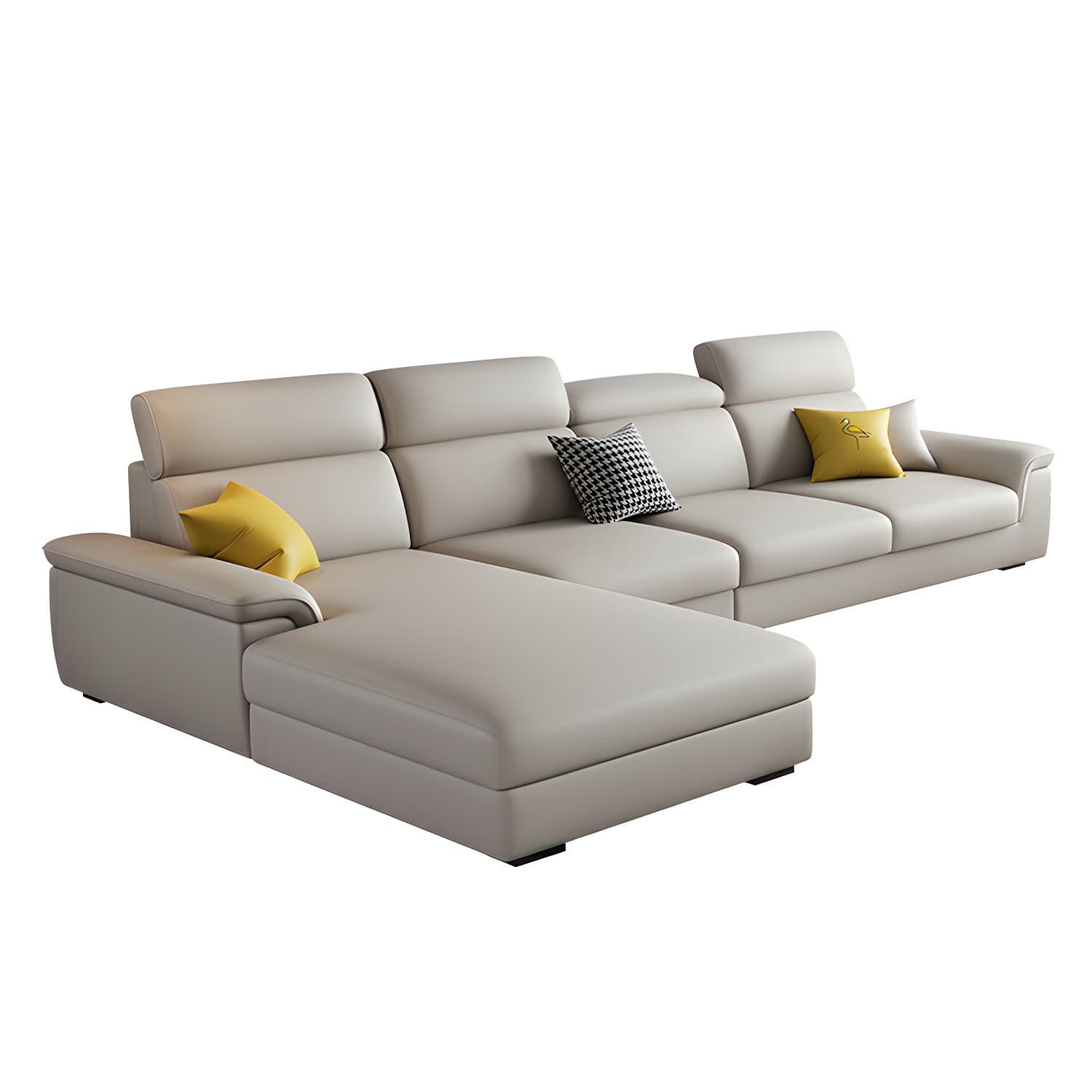 Modern Sectional Sofa and Chaise with Adjustable Pillows and Pillow Top Arm - image 9