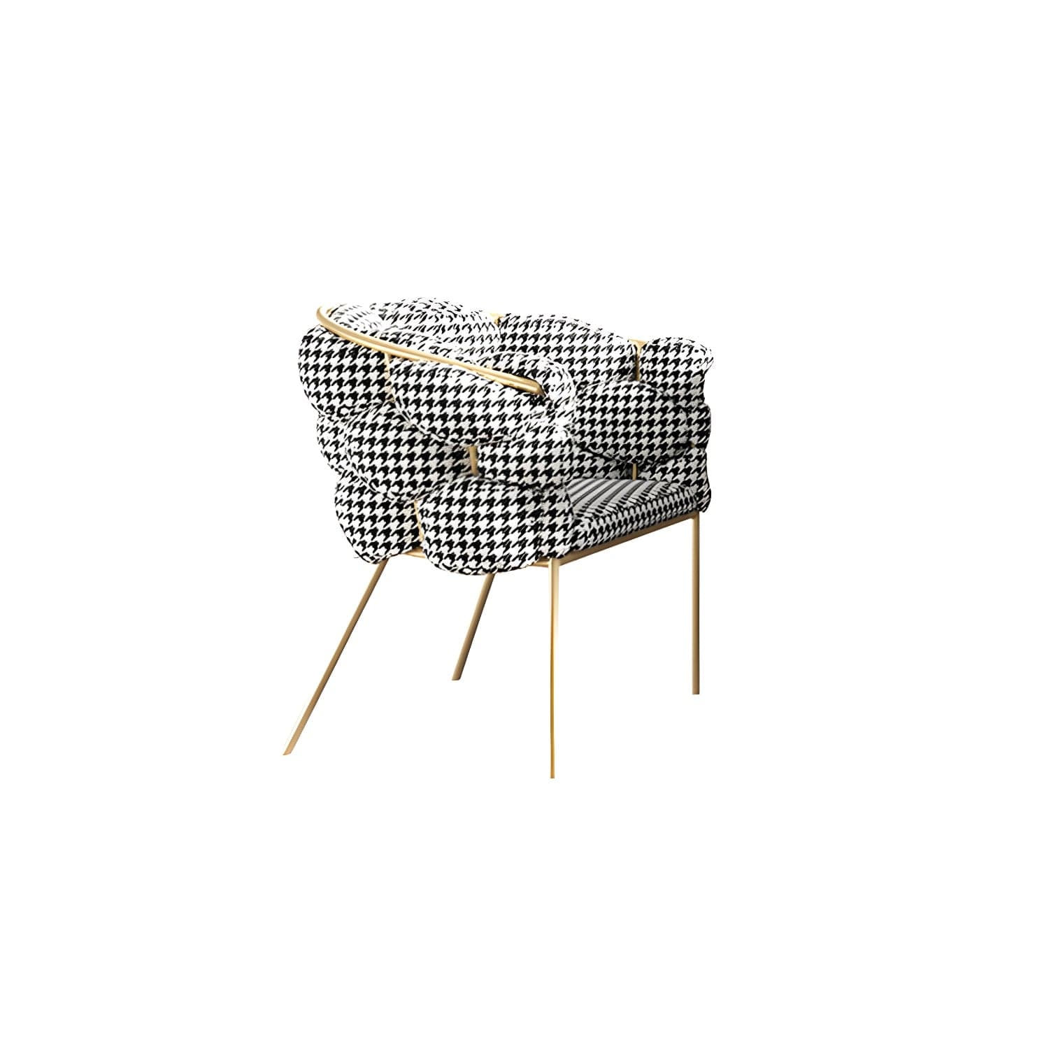 Glam Kitchen Gold Legs Chair Upholstered Dining Armless Chair - image 5