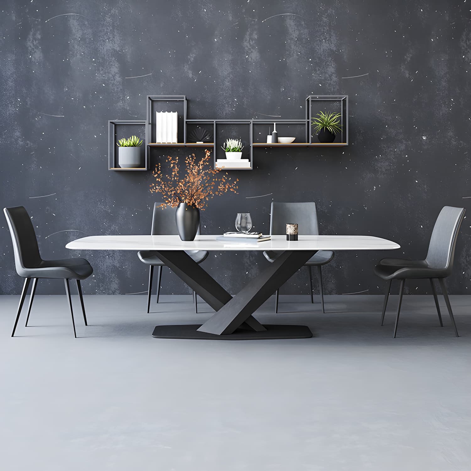Contemporary Dining Room Dining Table Set with Sintered Stone Top - image 4