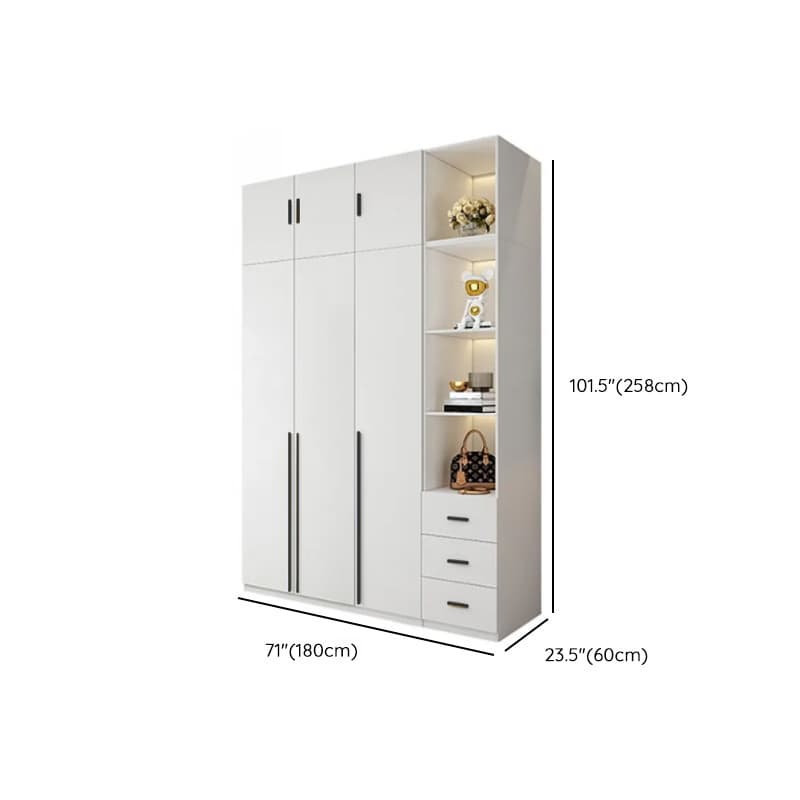 White Lumber Detached Wardrobe Closet with Soft Close Drawer, Door, Interior Shelves, and Clothing Rod - image 53
