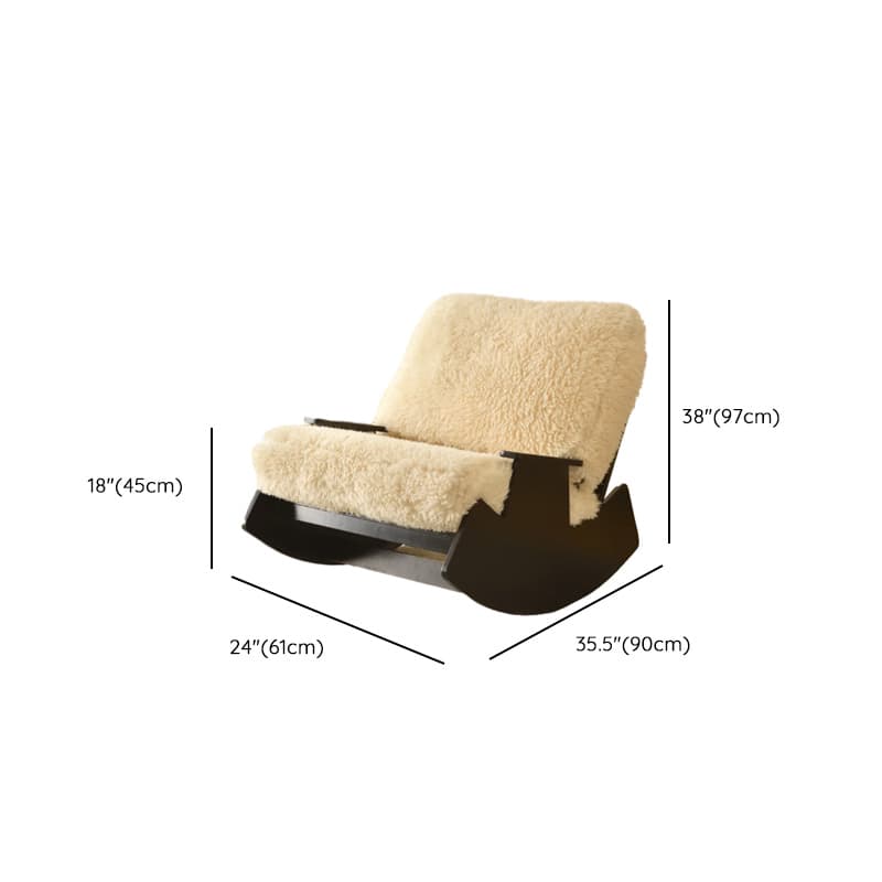 Modern Simple Style White/Lime Green/Grey Upholstered Cushioned Living Room Rocking Chair - image 32