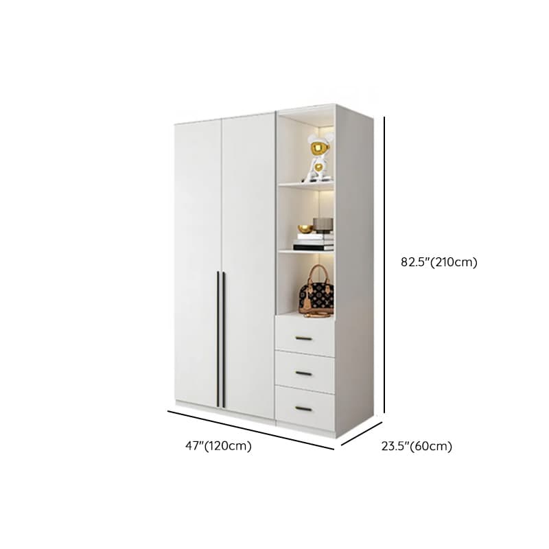 White Lumber Detached Wardrobe Closet with Soft Close Drawer, Door, Interior Shelves, and Clothing Rod - image 37
