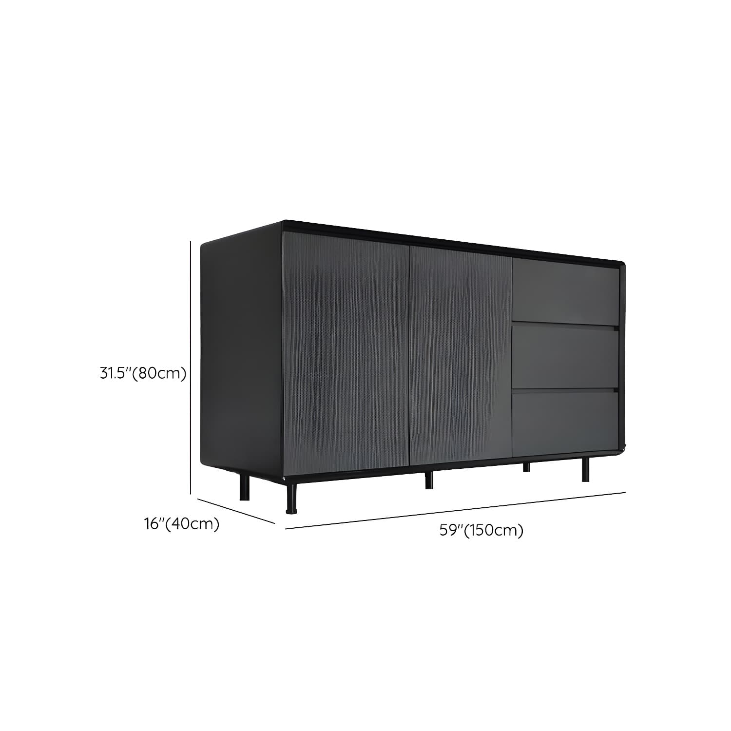 Wood Buffet Table Contemporary Style Side Board with Cabinets and Drawers - image 30