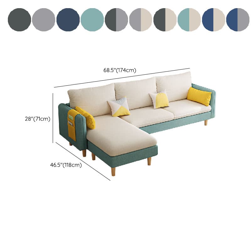 Modern Simple Style L-Shape Natural Wood Reversible Corner Sectional for Living Space - image 24