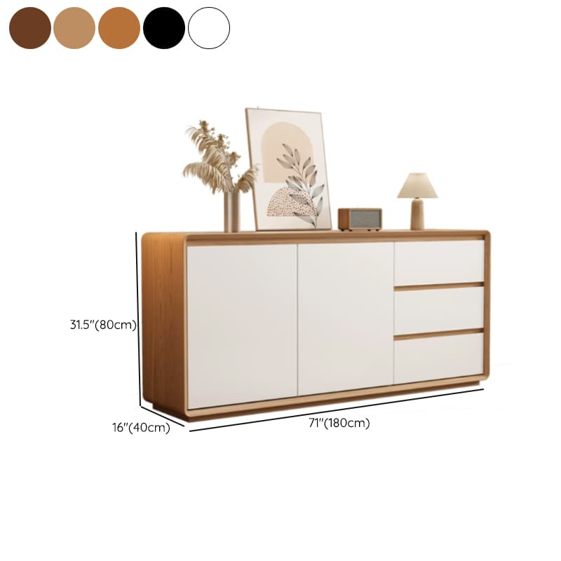 Wooden Modern Sideboard Credenza with 3 Drawers and 2 Cabinets for Storage - image 13