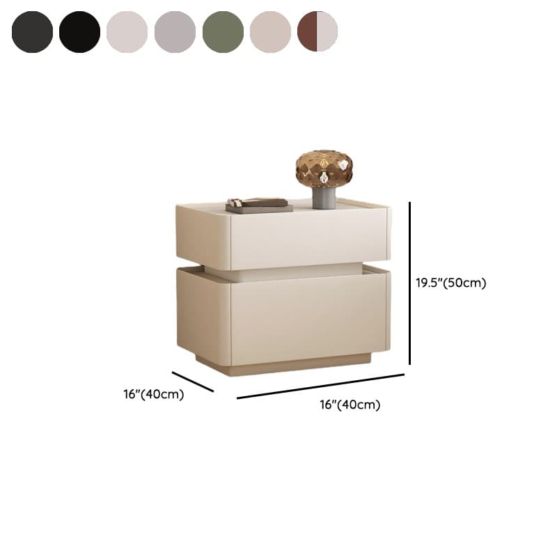 Trendy Drawer Storage Bedside Table with 2 Drawers and Pine Wood Countertop - image 15