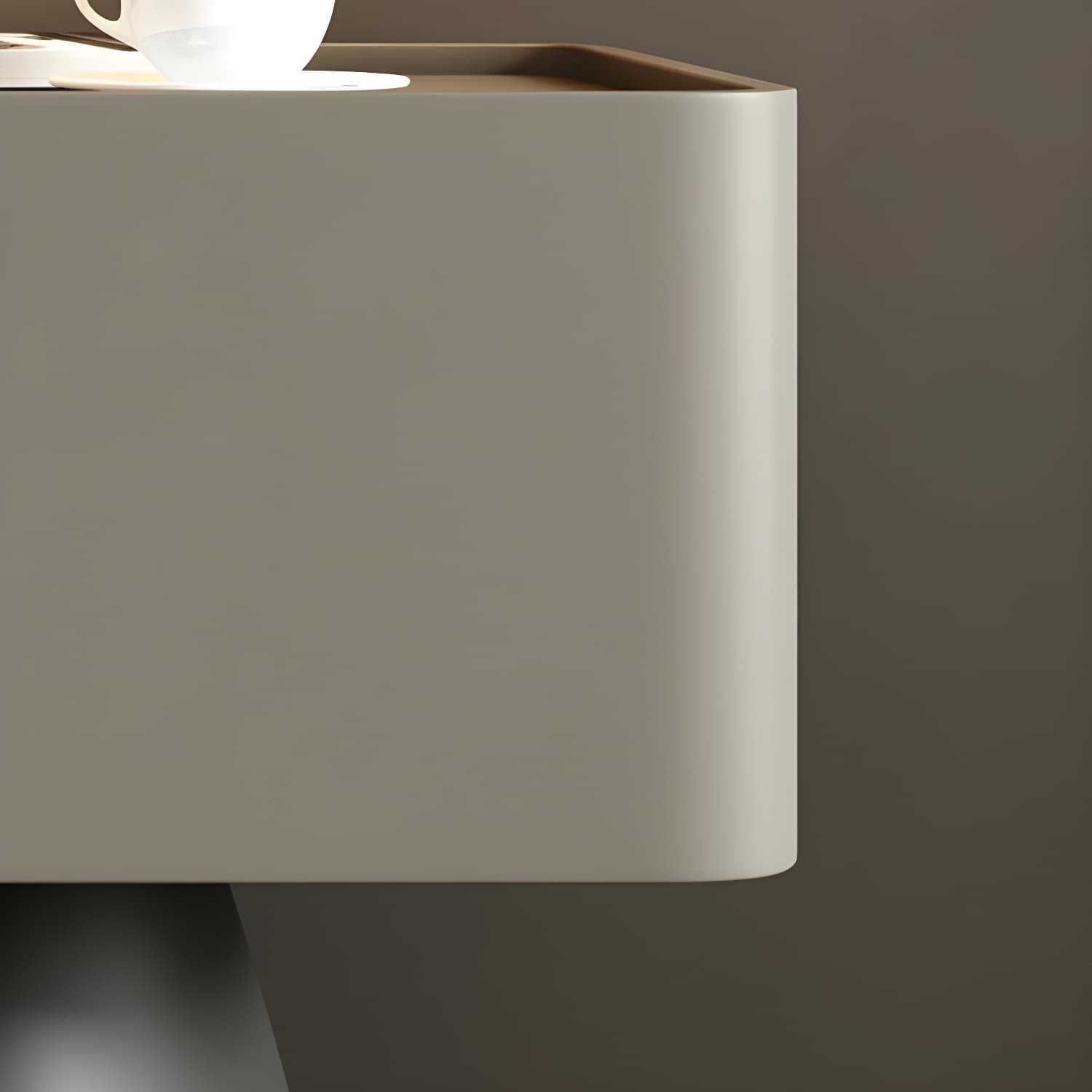 Modern Light Wood Drawer Nightstand with Faux Leather Countertop - image 15