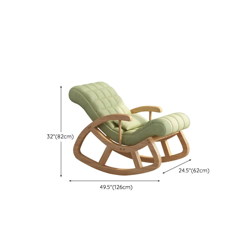 Stylish Contemporary Fabric Rocking Chair with Natural Wood Legs - image 19