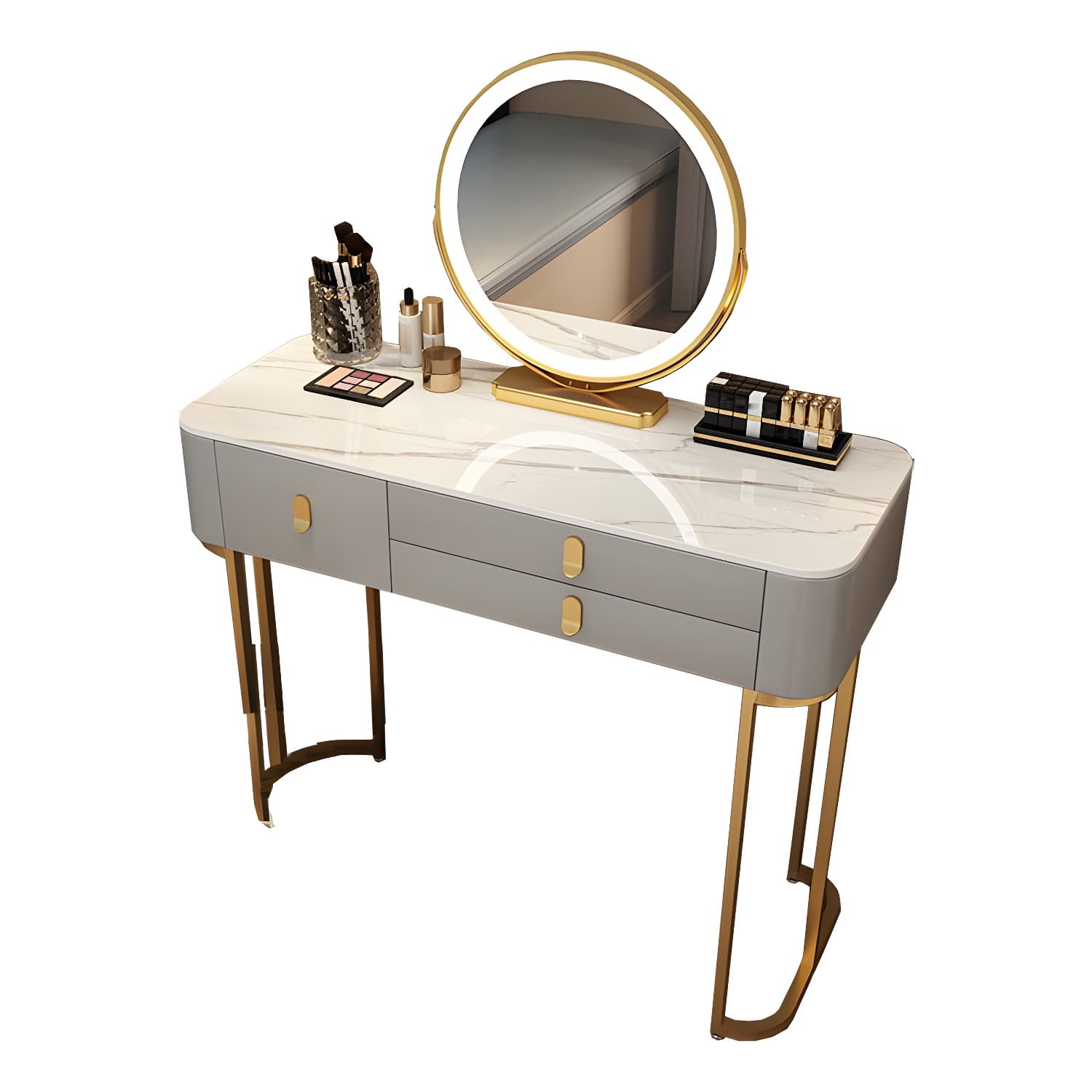 Lighted Mirror Vanity Dressing Table Bedroom Makeup Vanity with Drawer - image 15