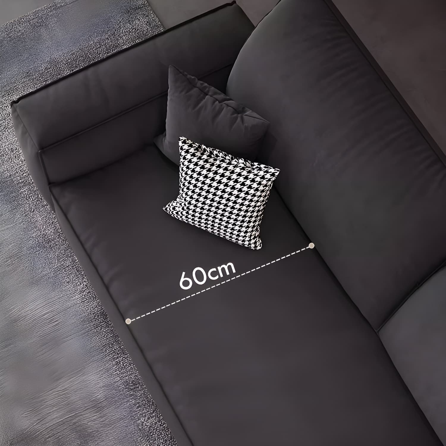 Modern Gray Polyester Blend Stationary Sectional Sofa with Square Arm and Cushion Back - image 9