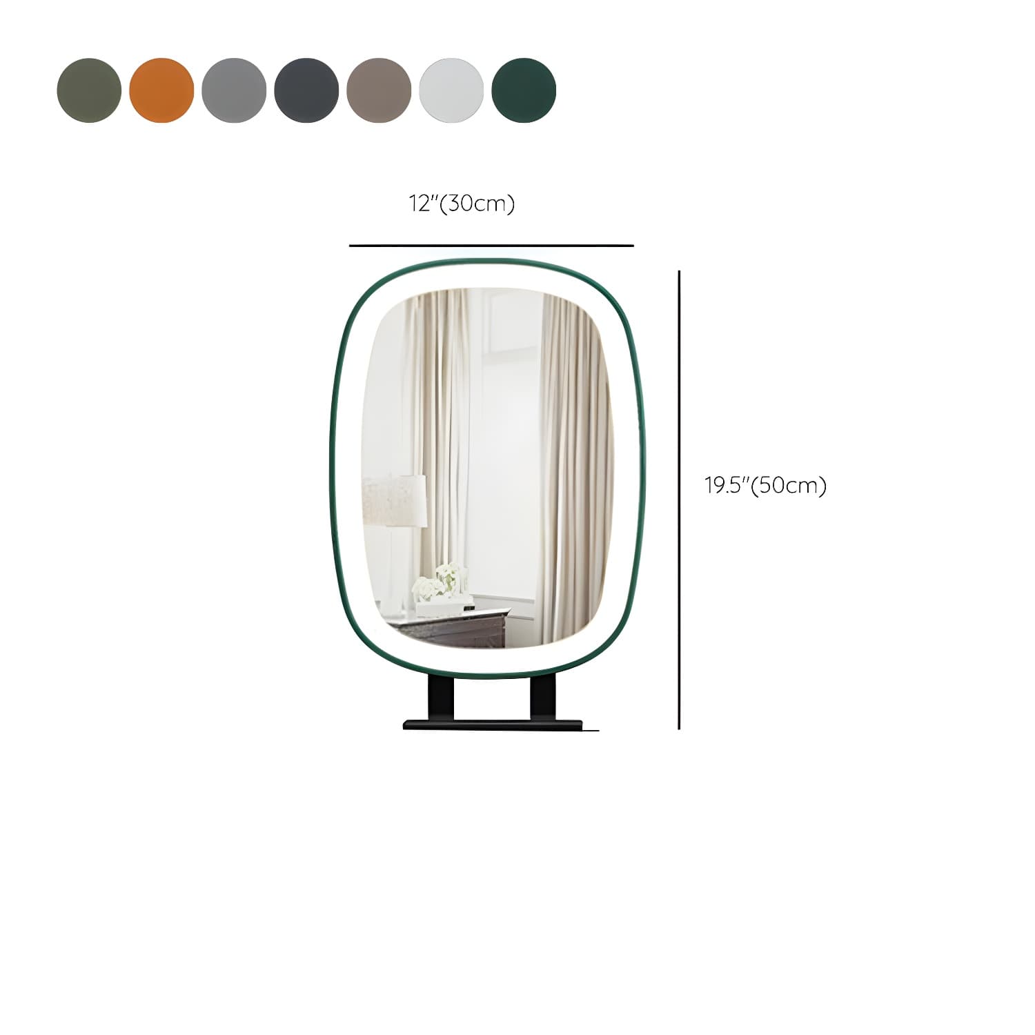 Glam Style 2-Drawer Solid Color Dressing Table Mirror Make-up Vanity - image 17