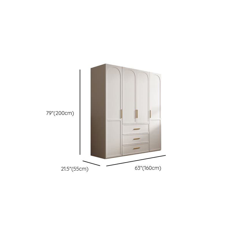 Chalk Minimalist Laminate Cabinet Armoire with 3-Drawer, Interior Shelves, and Clothing Rod - image 8
