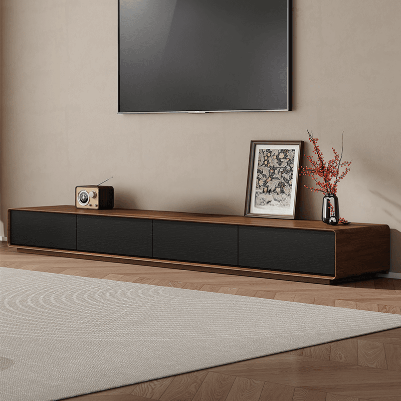 Art Deco Lumber Rectangle TV Stand with 4 Drawers - image 4