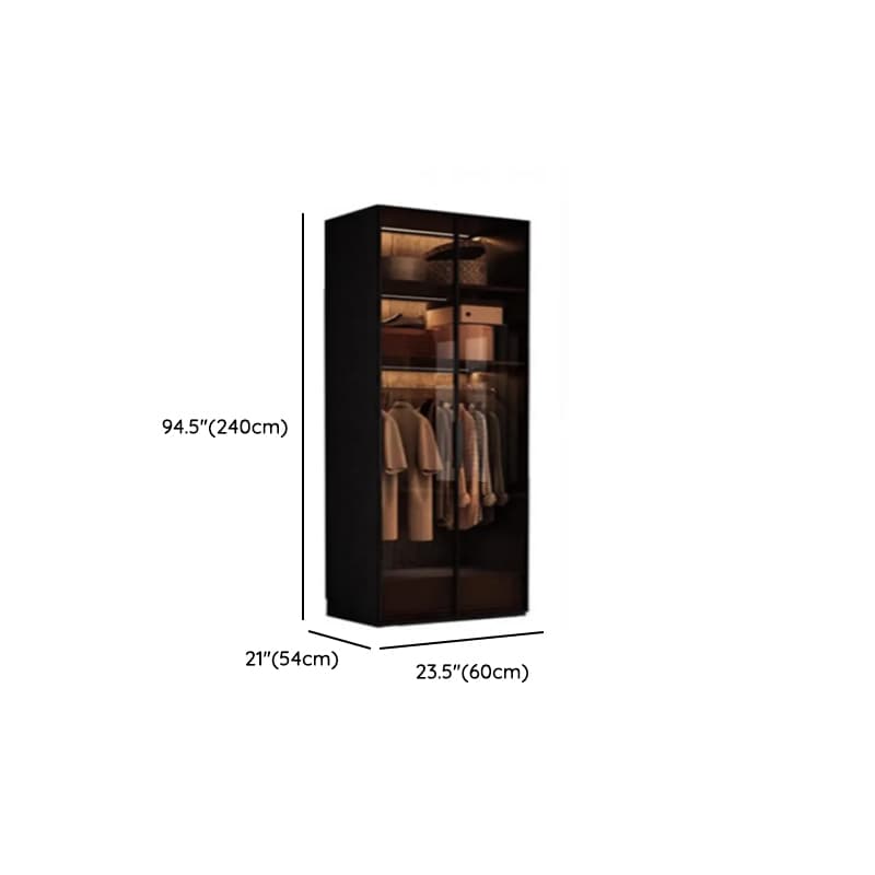 Storm Gray Minimalist Laminate Cabinet Armoire with Soft Close Drawer, Soft Close Door, Interior Shelves, and Clothing Rod - image 20