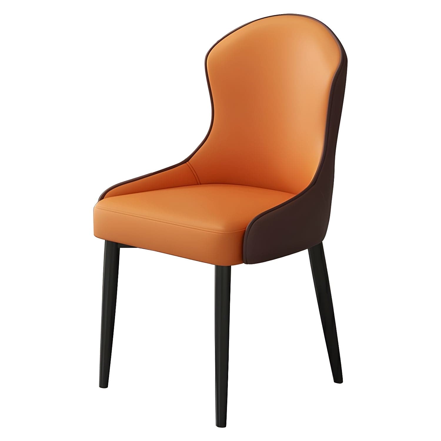 Wingback Faux Leather Side Chair with Metal Legs and Upholstered Seat for Kitchen & Dining - image 3