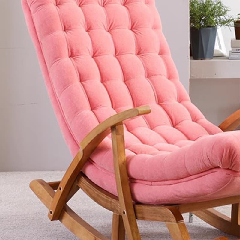 Stylish Upholstered Rocking Chair with Natural Wood Legs In Modern Design - image 19