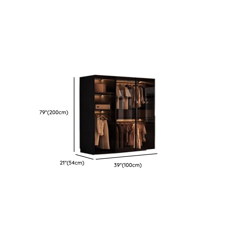 Storm Gray Minimalist Laminate Cabinet Armoire with Soft Close Drawer, Soft Close Door, Interior Shelves, and Clothing Rod - image 22