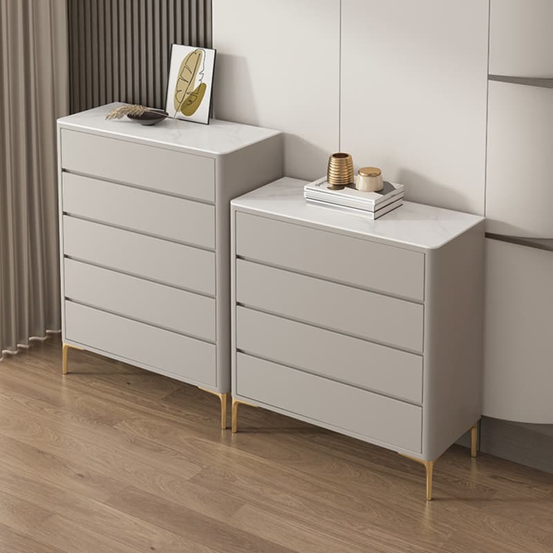 Glam Style Solid Wood Storage Chest with Stone Top and Soft-Close Drawers - image 11