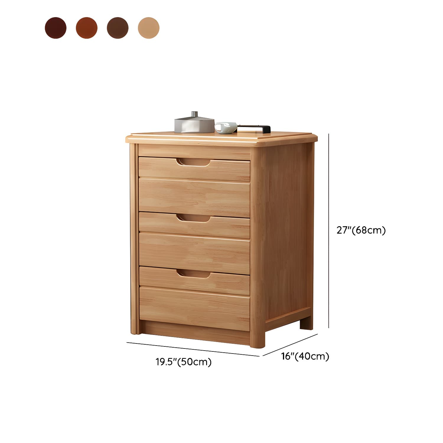 Traditional Wood Dresser with Drawers in Narrow Design and Rubberwood Material - image 17