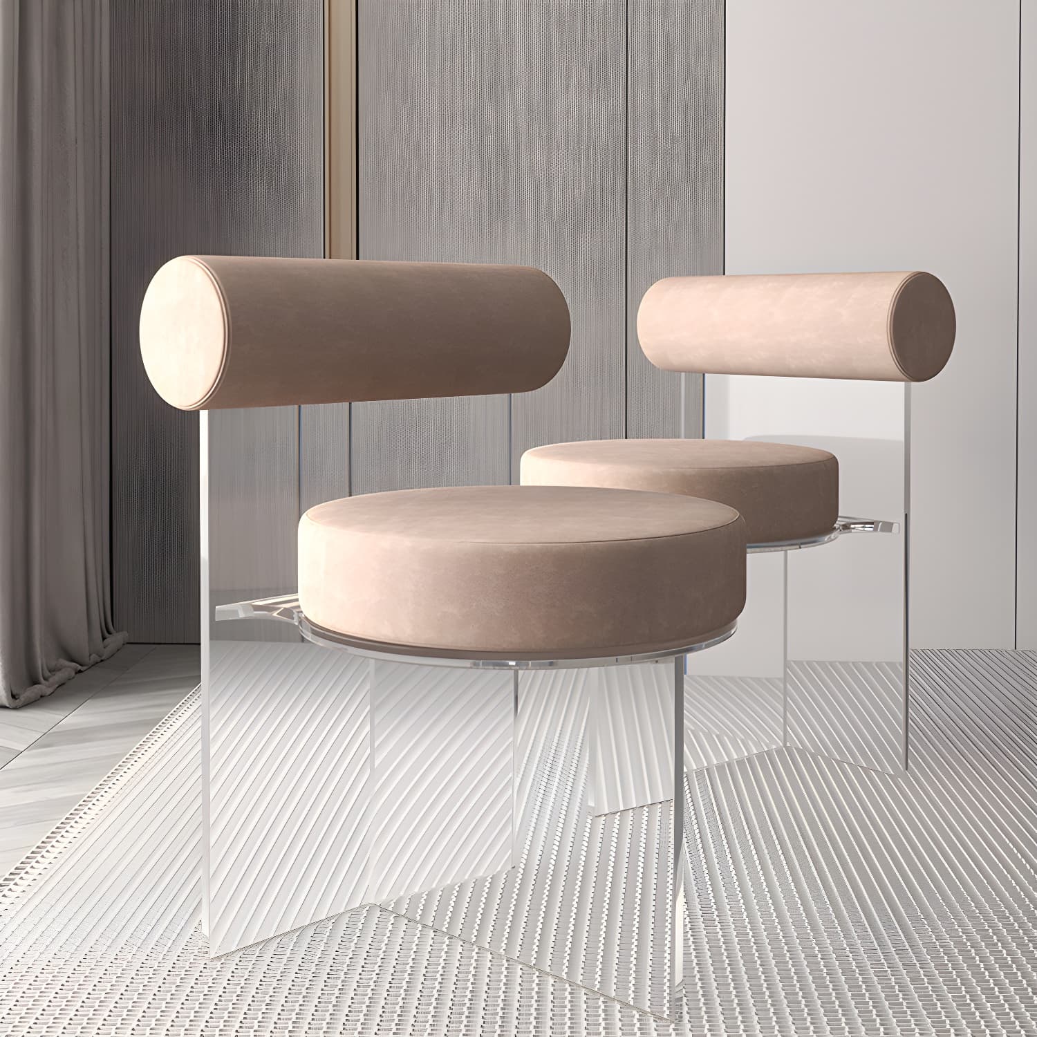 Modern Clear Leg Side Chair with Solid Back and Low Back Heights for Kitchen & Dining - image 9