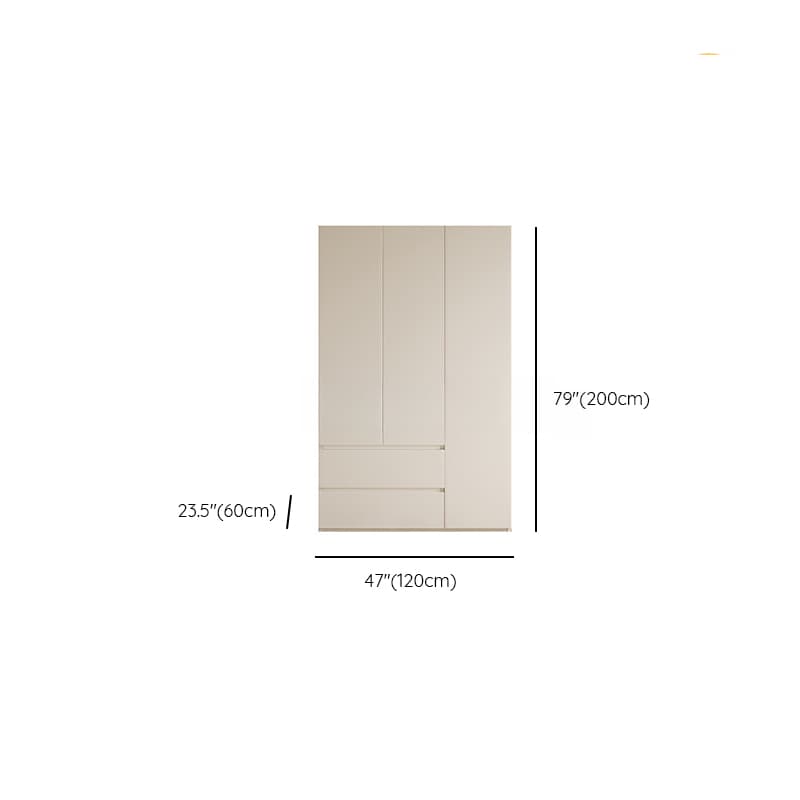 Beige Minimalist Manufactured Wood Cabinet Armoire with Soft Close Drawer, Soft Close Door, Interior Shelves, and Clothing Rod - image 8