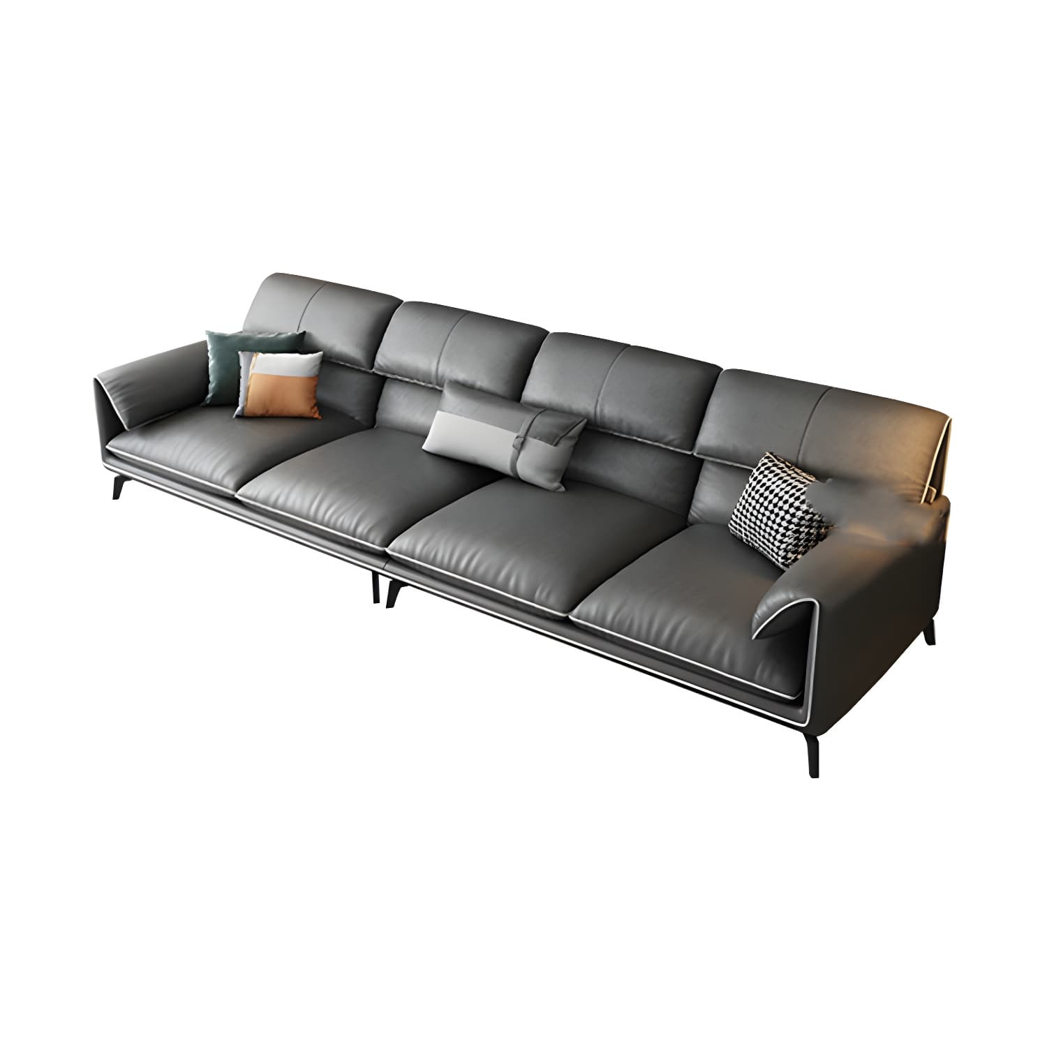 Modern Gray Stationary Sectional Sofa with Wood Frame and Pillow Top Arm - image 14