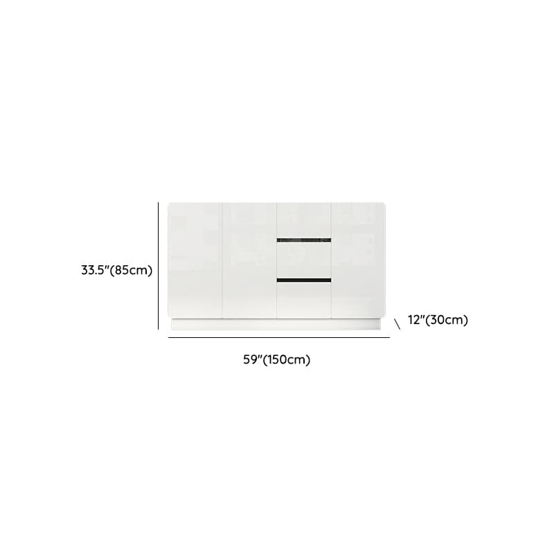 White Trendy Kitchen Storage with 3 Drawers, Standard/Narrow Size, Lumber Countertop, Variable Shelf, and Multiple Doors Options - image 24