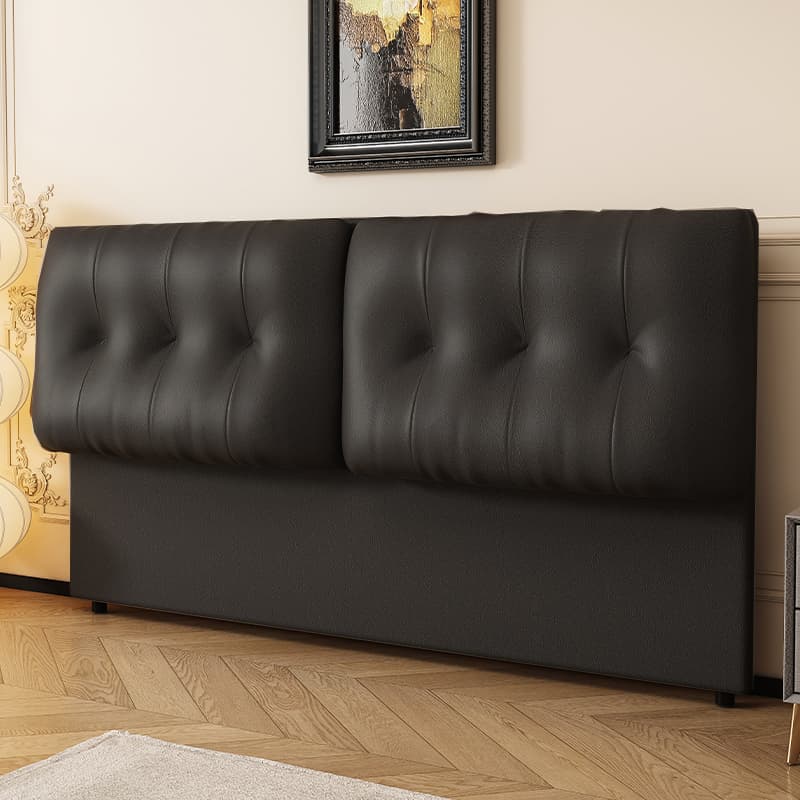 Simplistic Panel Headboard with No Distressing, Piled Tufted Rectangular Design for Queen/Full/Twin XL Bed, Cotton Upholstery, Standard Height