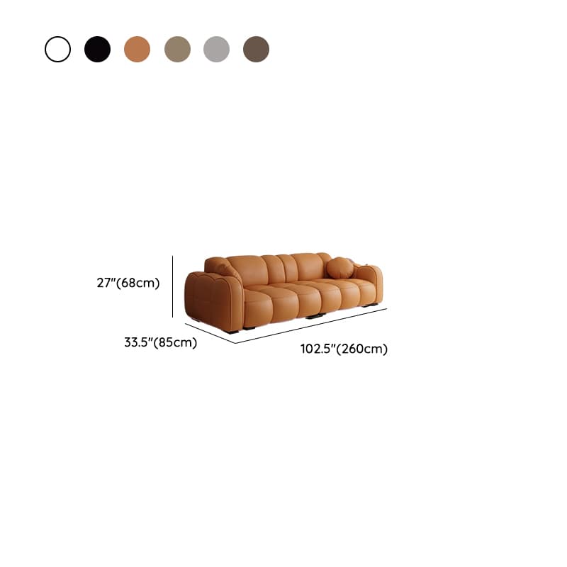 Trendy Solid Color Stain Resistant Standard Sofa in Dark Gray/Light Brown/Amber Color with Arm, 4-seater/Seats 3, and 2 Pillows - image 25