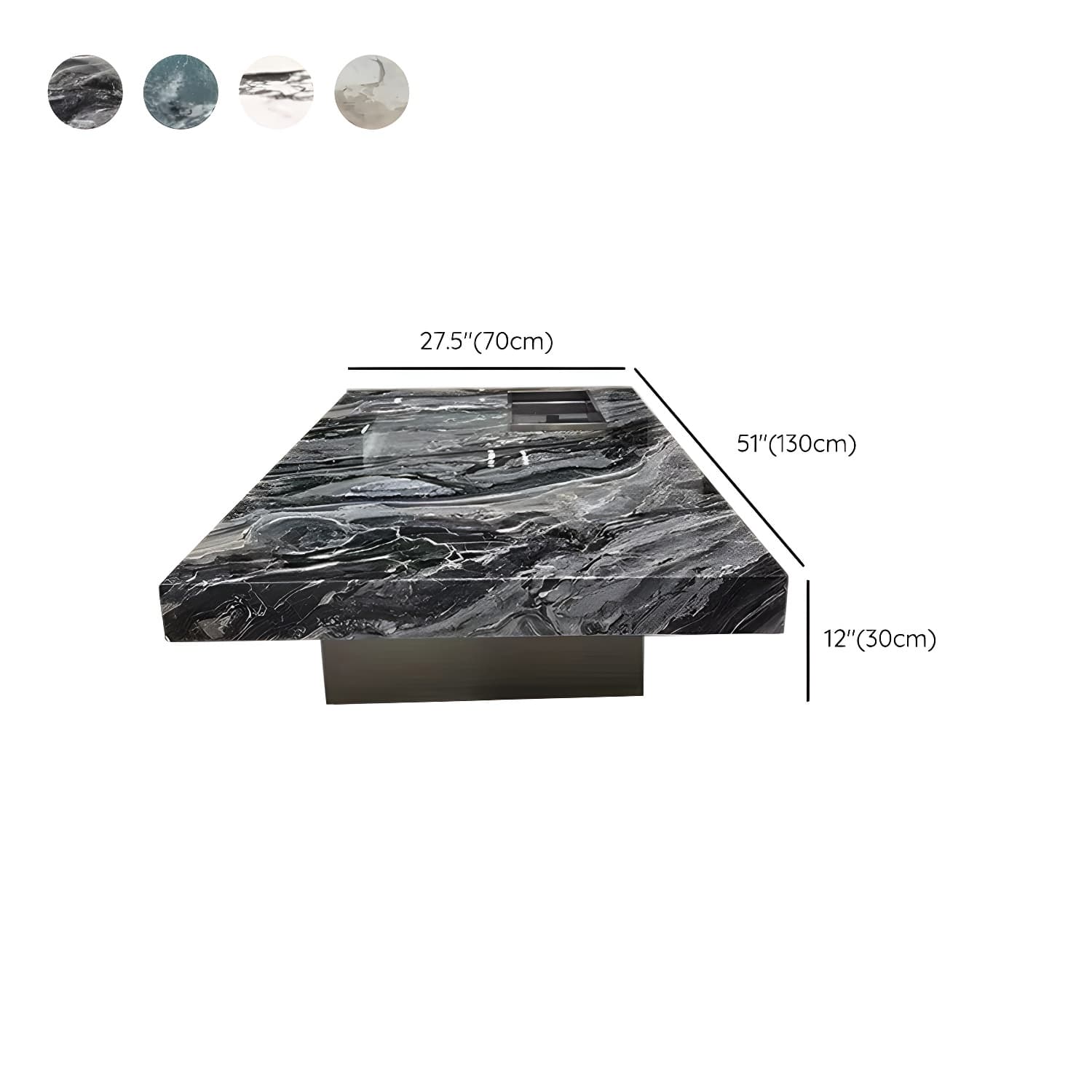 Block Coffee or End Table Contemporary Marble Square/Rectangle Prevent Scratches - image 20