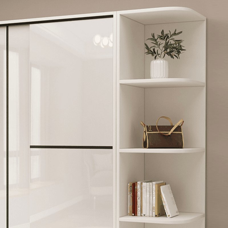 Chalk Modern Timber Self-supporting Wardrobe with Soft Close Door and Clothing Rod, Slipping Mechanism - image 9