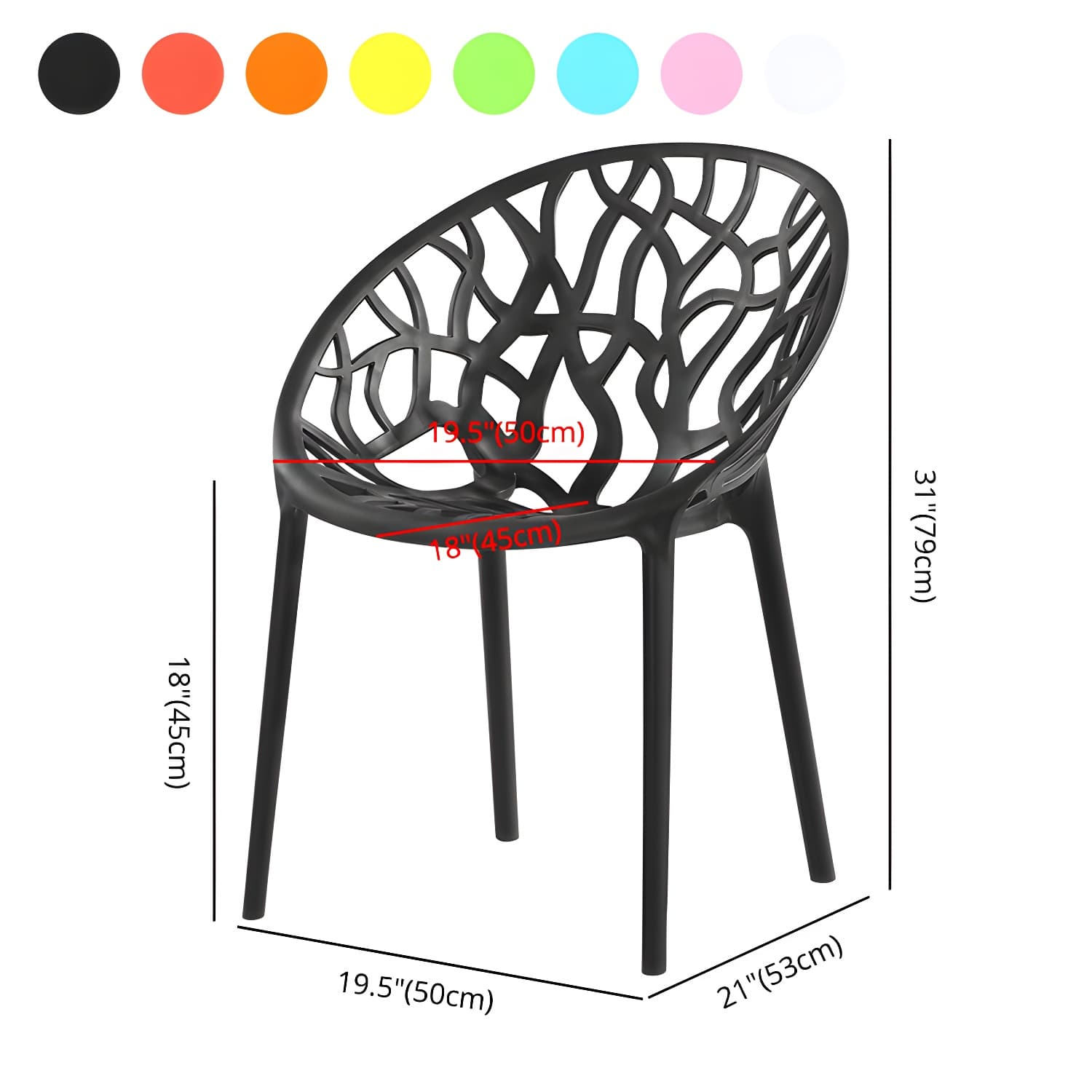Contemporary Plastic Dining Room Chairs Armless Open Back Dining Side Chair for Restaurant - image 22