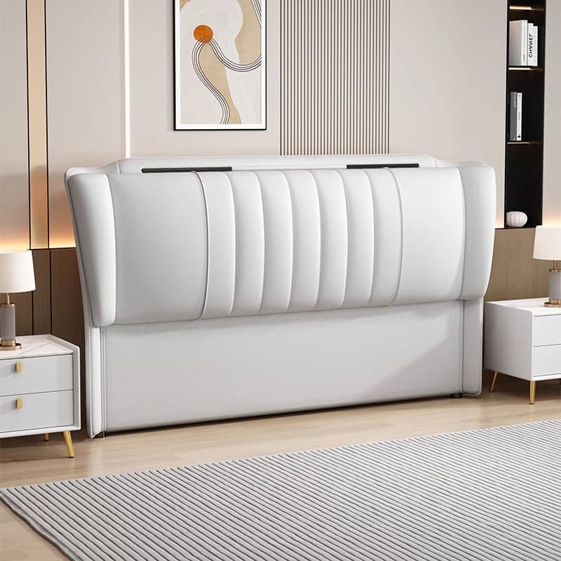 Modern Simple Style Sleigh Headboard in Natural Wood with No Distressing, Rectangle Shape for California King/King/Queen Bed, Featuring Sponge Upholstery and Standard Height - image 6