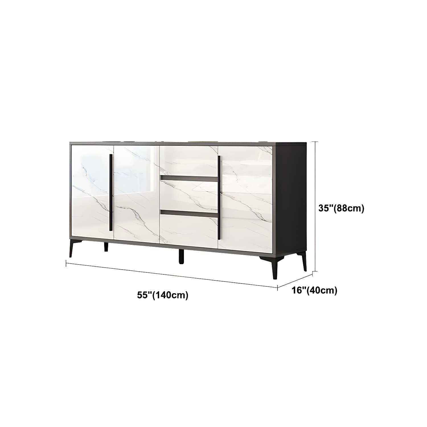 Engineered Wood Buffet Server with Drawers Modern Sideboard Table - image 18