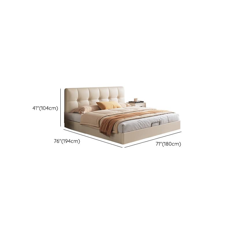 Solid Color Stitch-tufted Panel Bed with Panel Headboard and Sponge Upholstery - image 16