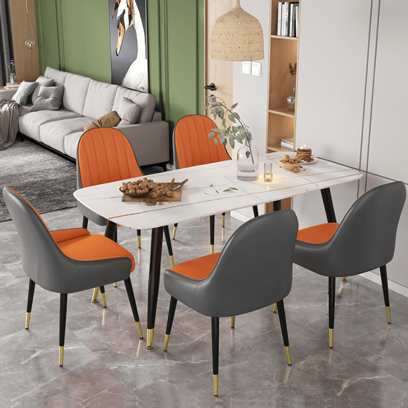 Secure Gilded Framed Armless Chair with Foot Pads for Dinette - image 19