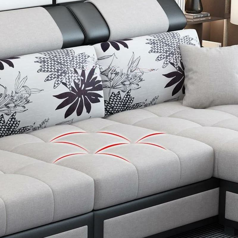 Cushion Back Wood Black 9 Feet Pillow Top Arm Sectional Sofa - image 18
