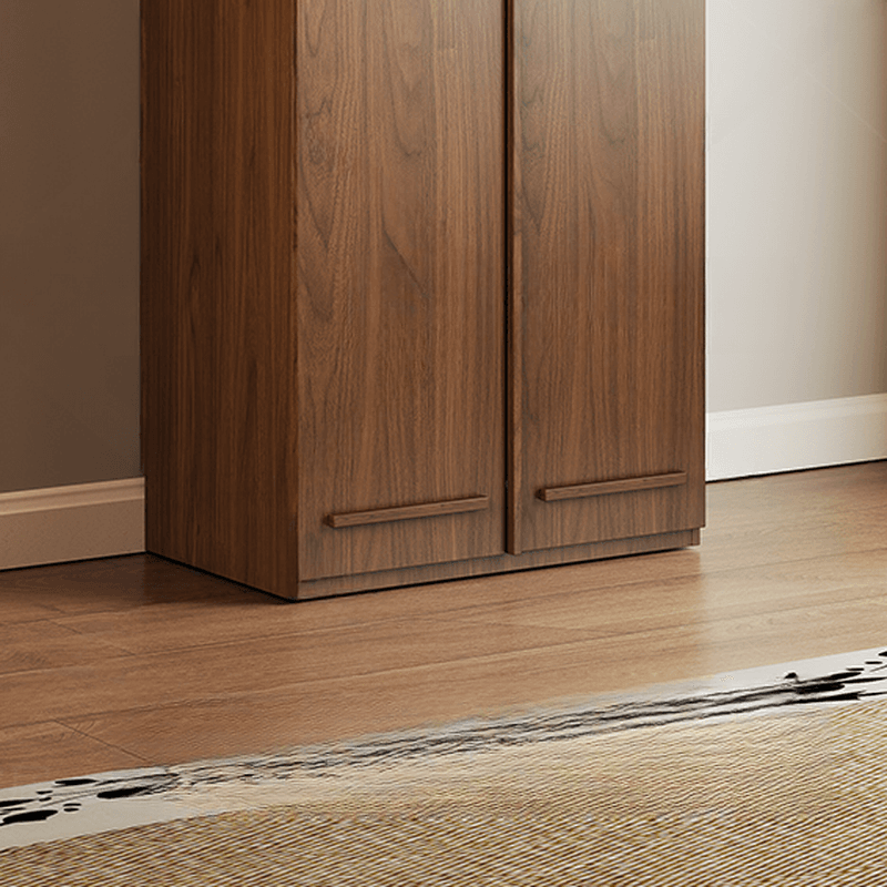 Modern Natural Wood Standalone Almirah with Soft Close Drawer and Door, Interior Shelves, and Hanging Rod - image 5