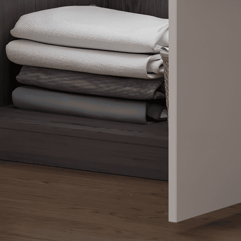 Light Gray Modish Manufactured Wood Independent Armoire Cabinet with 2 Drawers/4 Drawers, Interior Shelves, and Clothing Rod - image 7