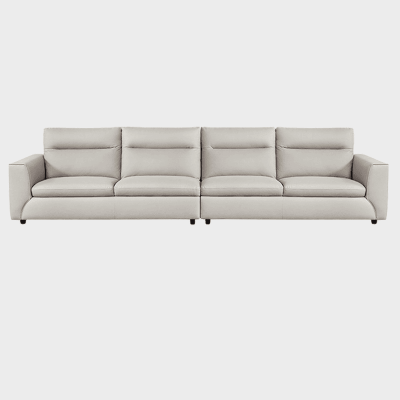 Durable Straight Scratch-proofed Sofa Couch with Pillow Back, Faux Leather, 2-piece Set, Horizontal Orientation, Square Arm